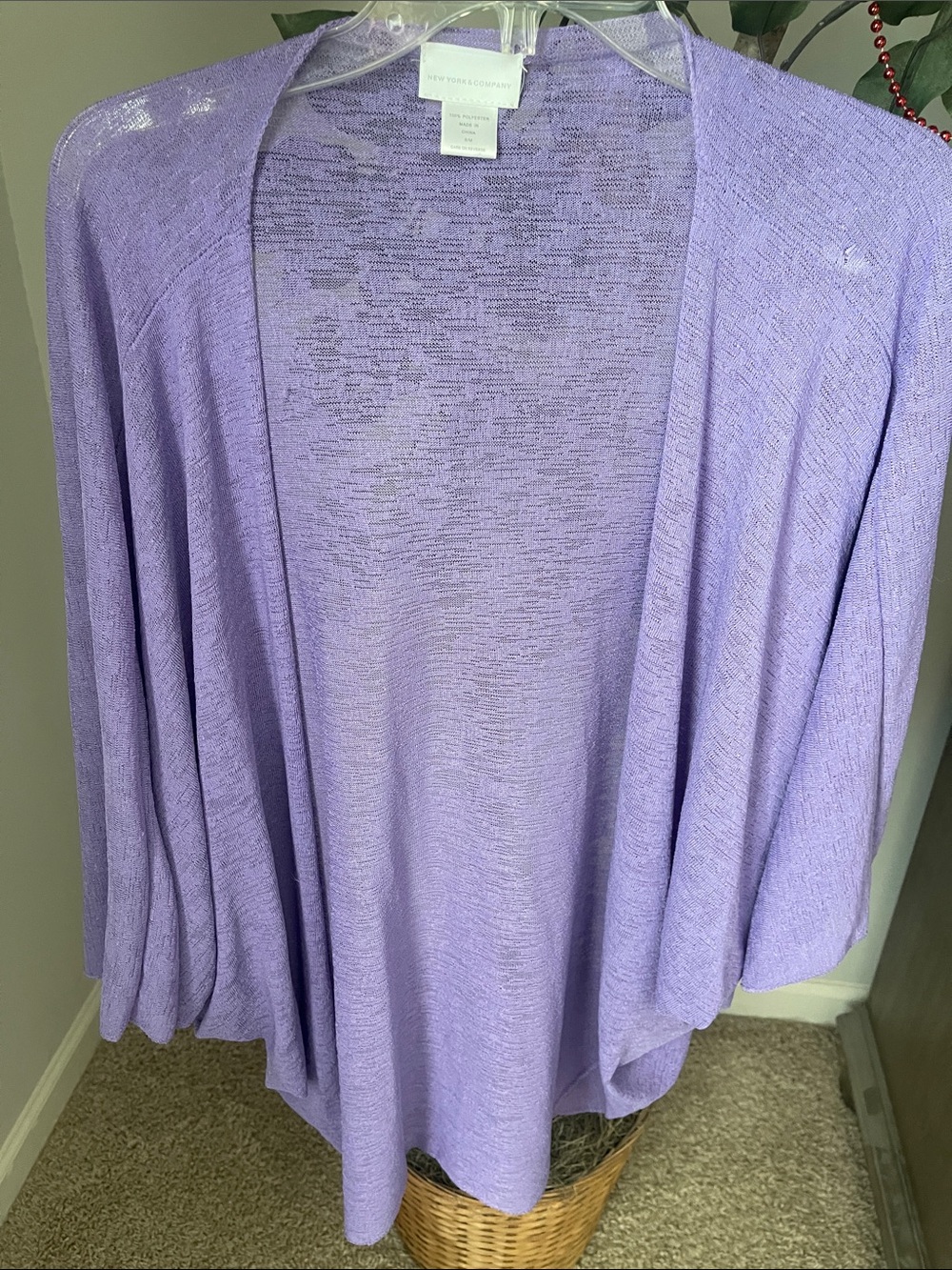 New York & Company Lavender Flyaway  Cardigan